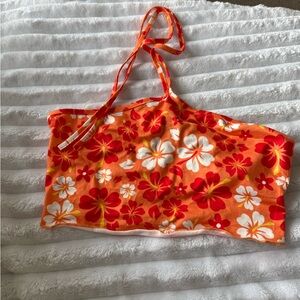 Floral Orange Crop Top
